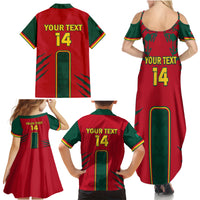 Custom Cameroon Football Family Matching Summer Maxi Dress and Hawaiian Shirt 2024 African Nations Go Champions Lion Style - Wonder Print Shop