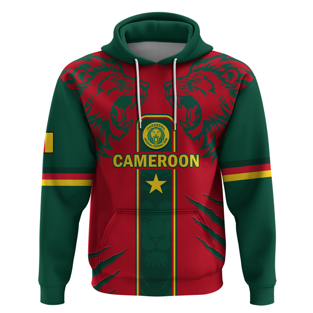 Custom Cameroon Football Hoodie 2024 African Nations Go Champions Lion Style