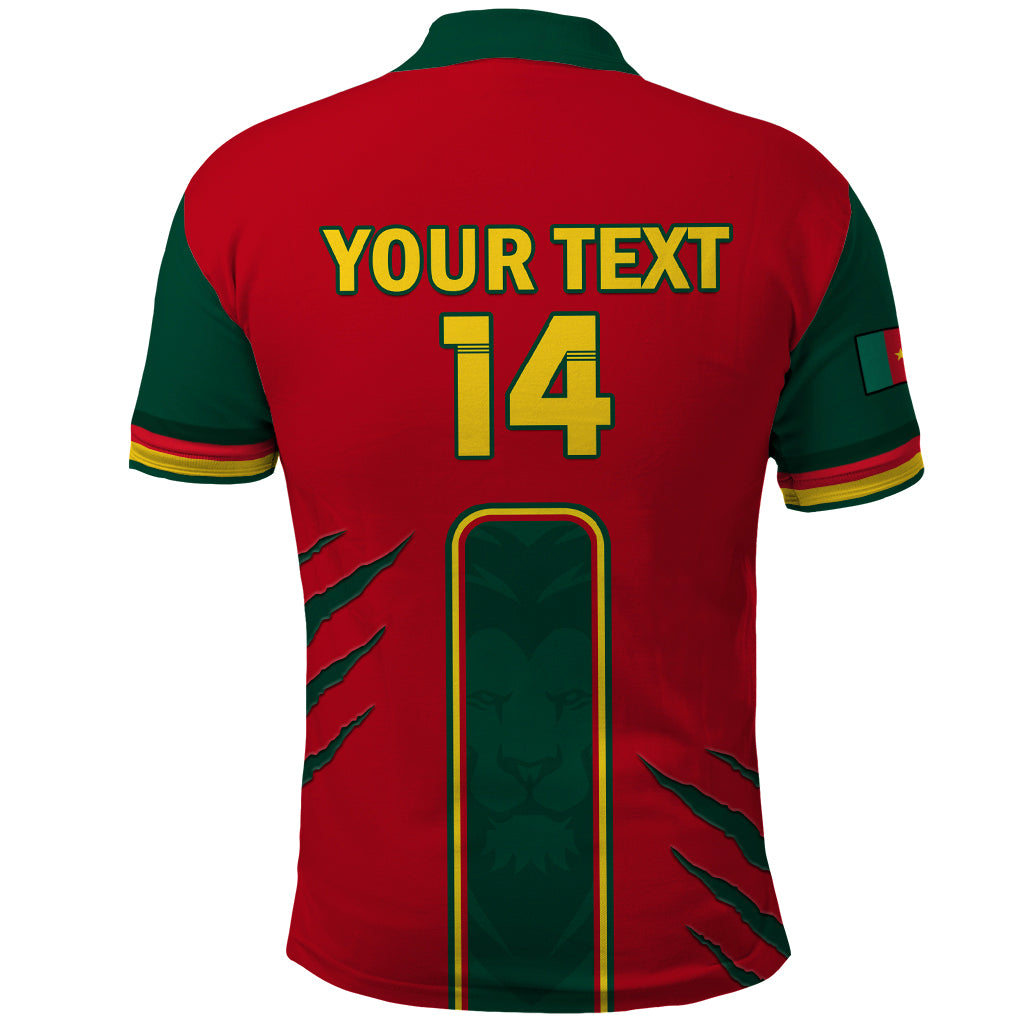 Custom Cameroon Football Polo Shirt 2024 African Nations Go Champions Lion Style - Wonder Print Shop