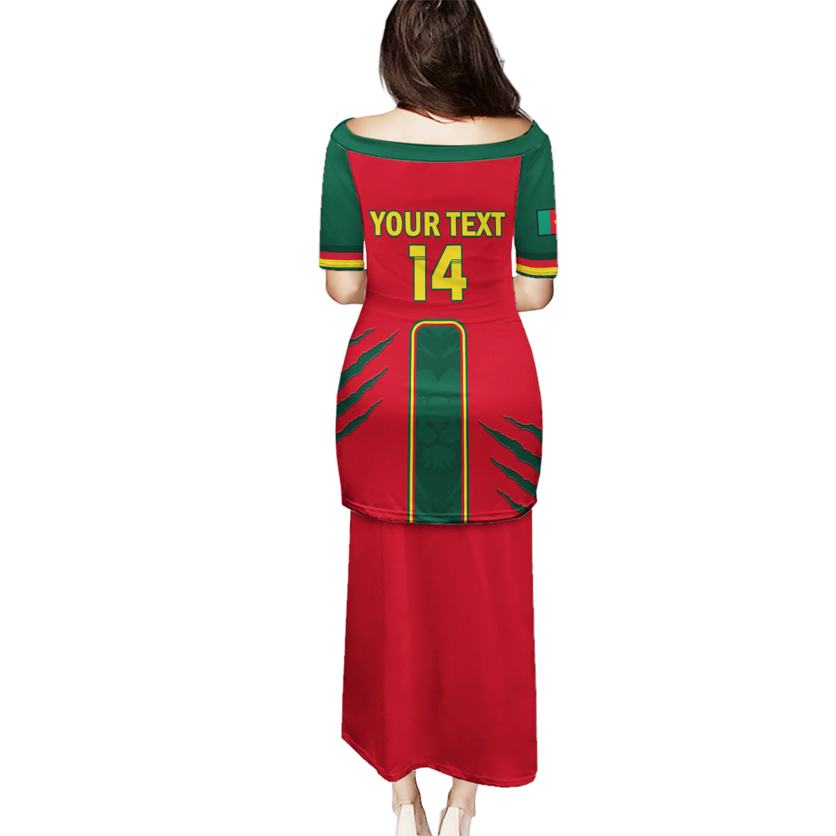 Custom Cameroon Football Puletasi 2024 African Nations Go Champions Lion Style - Wonder Print Shop