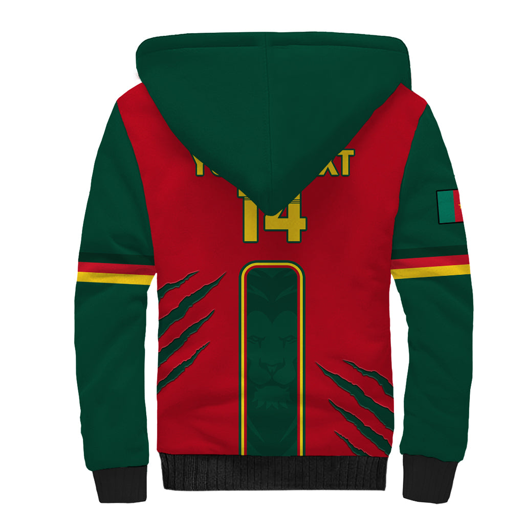 Custom Cameroon Football Sherpa Hoodie 2024 African Nations Go Champions Lion Style - Wonder Print Shop