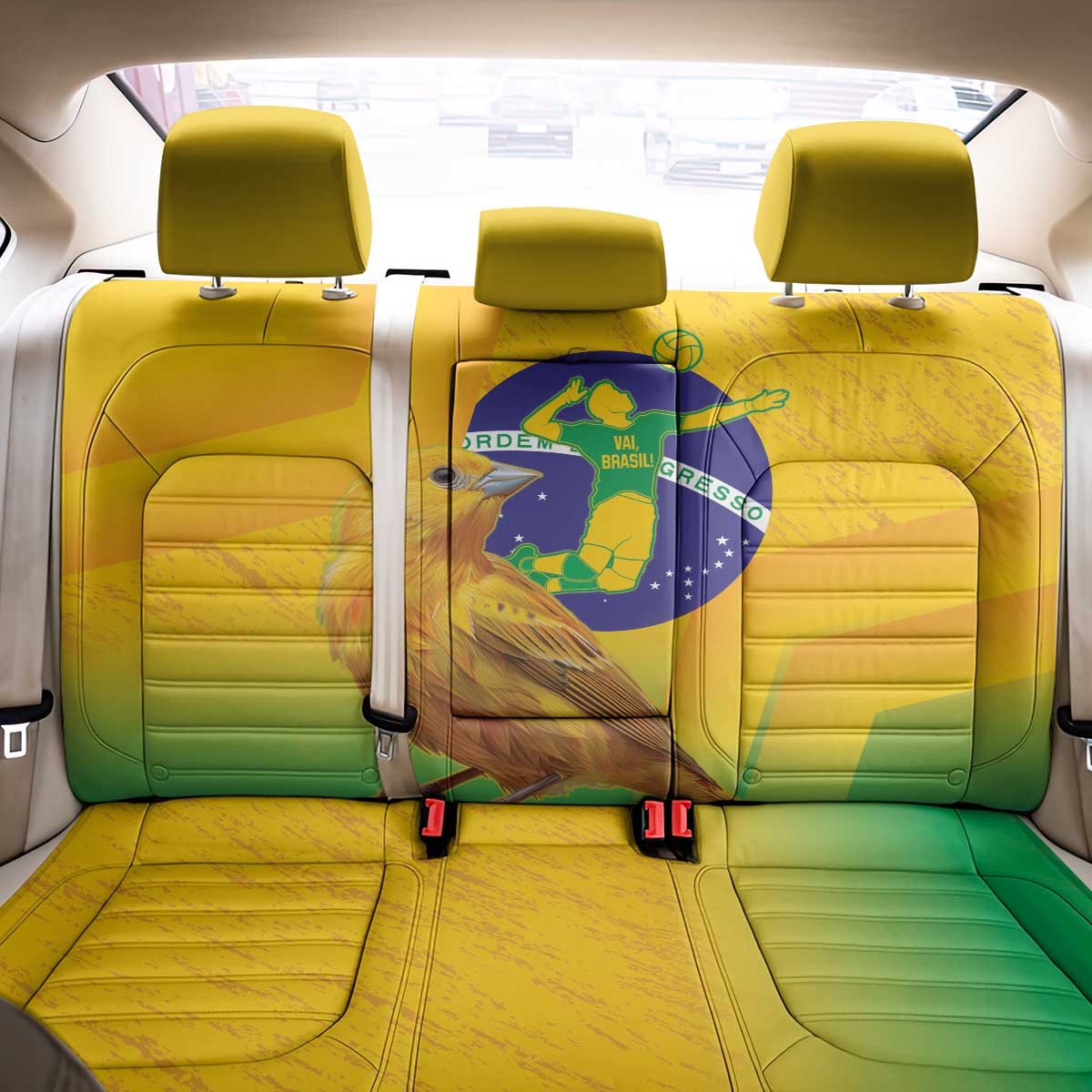Brasil Volleyball Back Car Seat Cover Go Champions Canario-da-terra