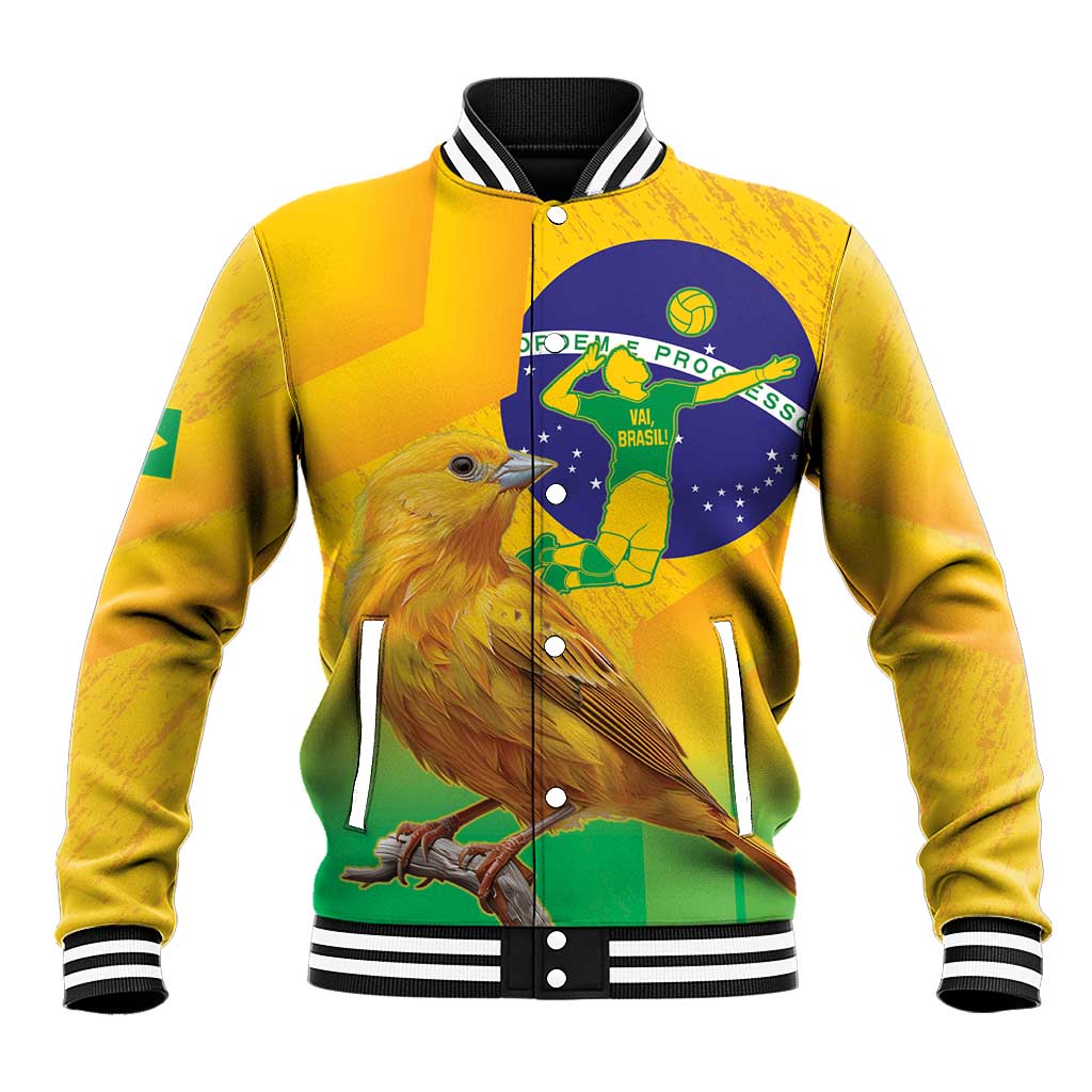 Brasil Volleyball Baseball Jacket Go Champions Canario-da-terra