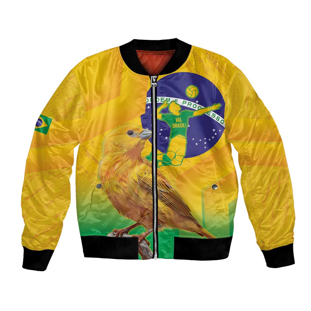 Brasil Volleyball Bomber Jacket Go Champions Canario-da-terra