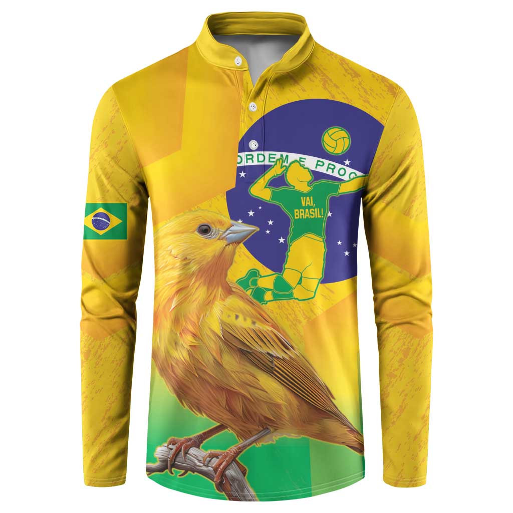 Brasil Volleyball Button Sweatshirt Go Champions Canario-da-terra