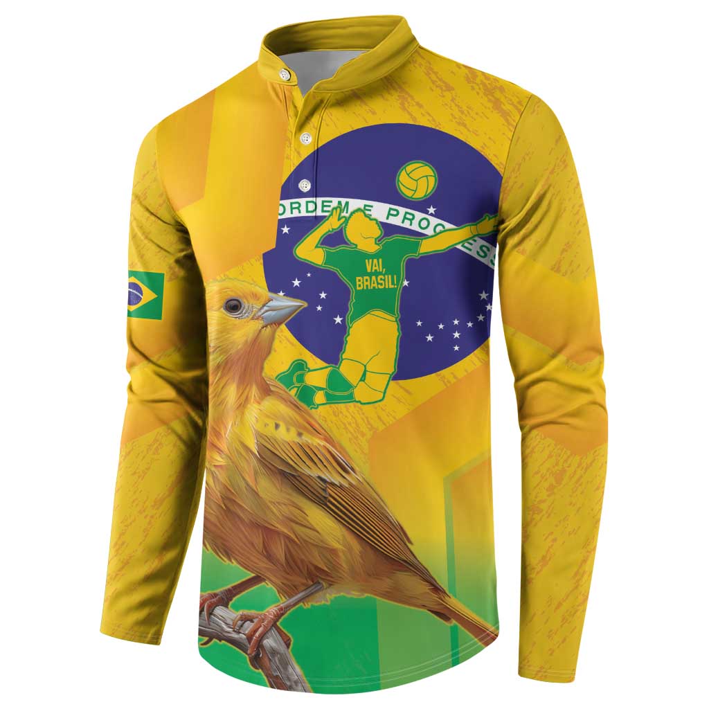 Brasil Volleyball Button Sweatshirt Go Champions Canario-da-terra