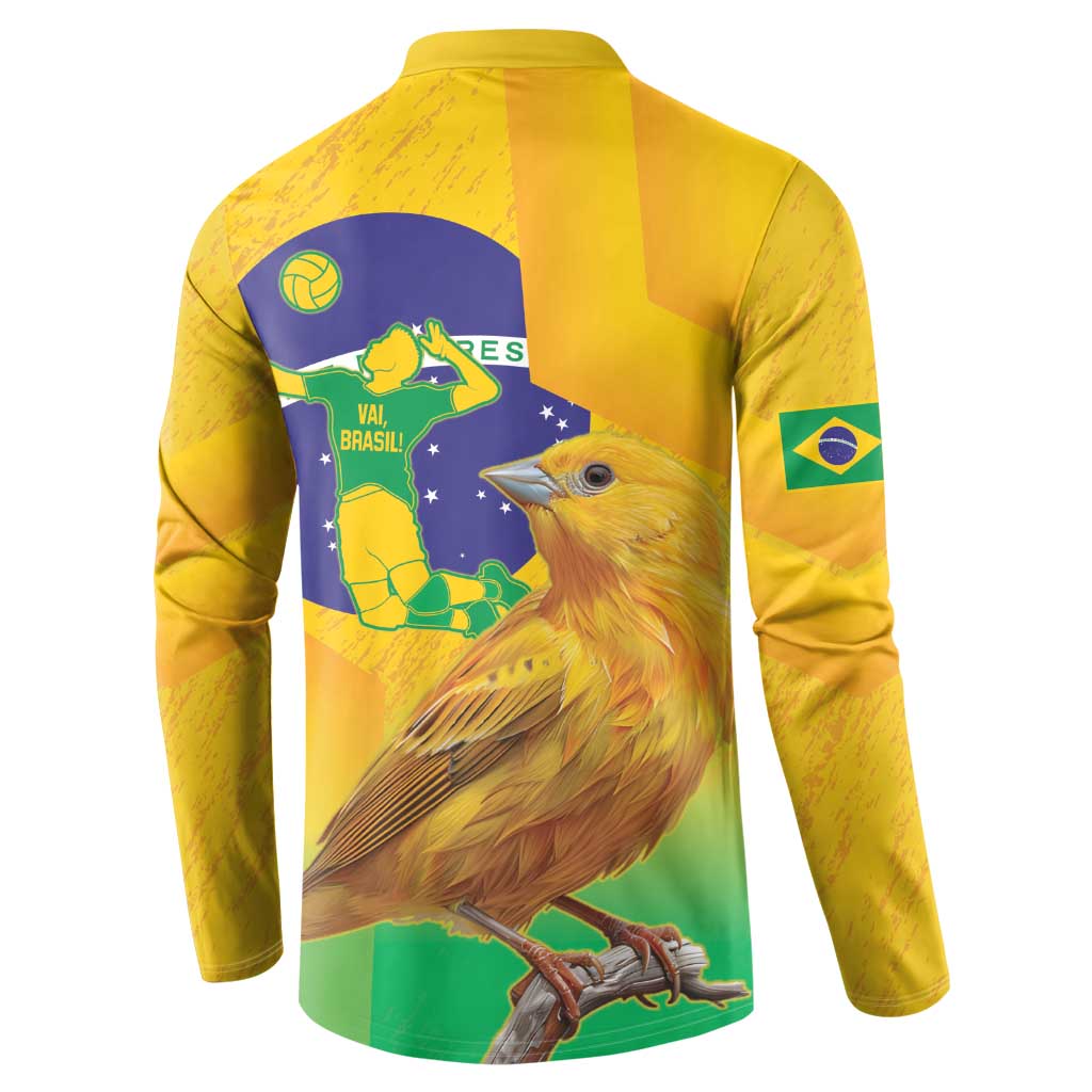 Brasil Volleyball Button Sweatshirt Go Champions Canario-da-terra