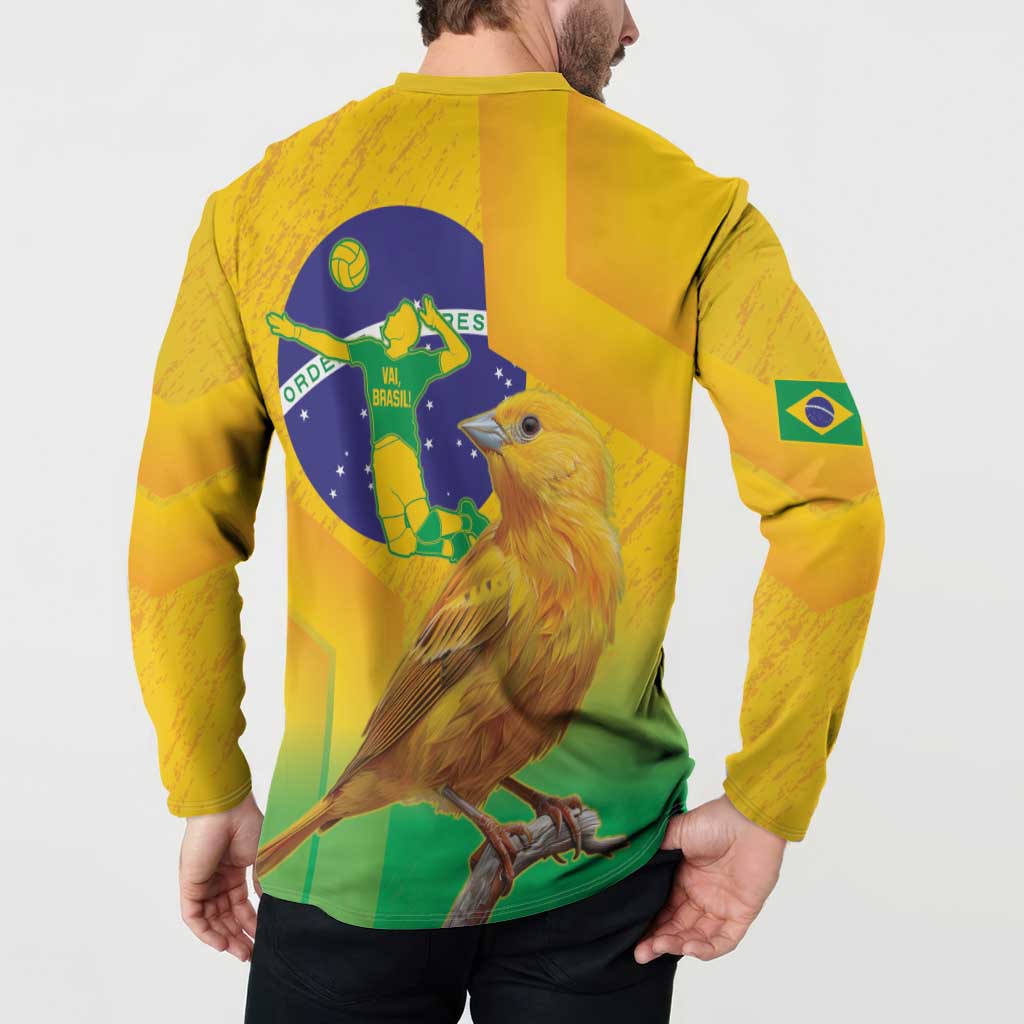 Brasil Volleyball Button Sweatshirt Go Champions Canario-da-terra