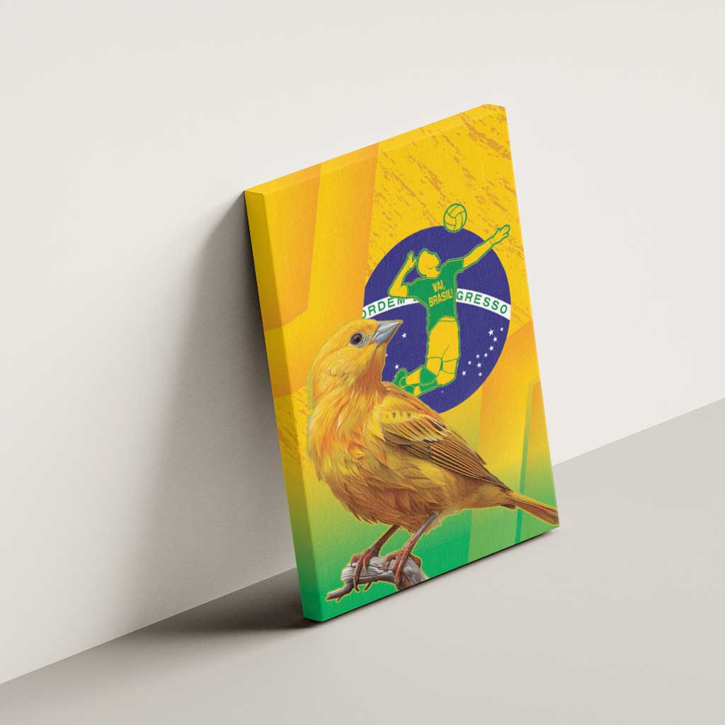 Brasil Volleyball Canvas Wall Art Go Champions Canario-da-terra