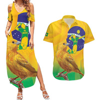 Brasil Volleyball Couples Matching Summer Maxi Dress and Hawaiian Shirt Go Champions Canario-da-terra