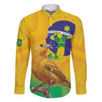 Brasil Volleyball Family Matching Off The Shoulder Long Sleeve Dress and Hawaiian Shirt Go Champions Canario-da-terra