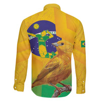 Brasil Volleyball Family Matching Off The Shoulder Long Sleeve Dress and Hawaiian Shirt Go Champions Canario-da-terra