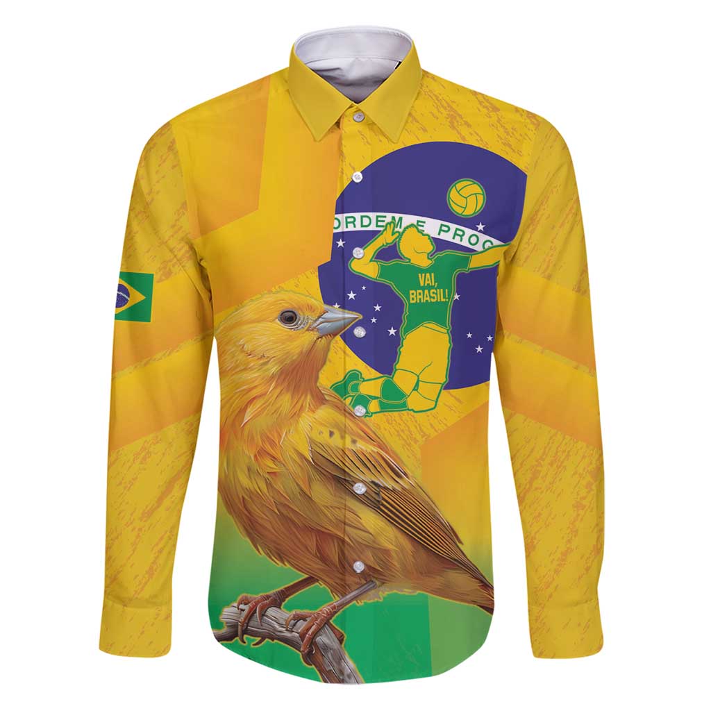 Brasil Volleyball Family Matching Puletasi and Hawaiian Shirt Go Champions Canario-da-terra