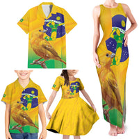Brasil Volleyball Family Matching Tank Maxi Dress and Hawaiian Shirt Go Champions Canario-da-terra