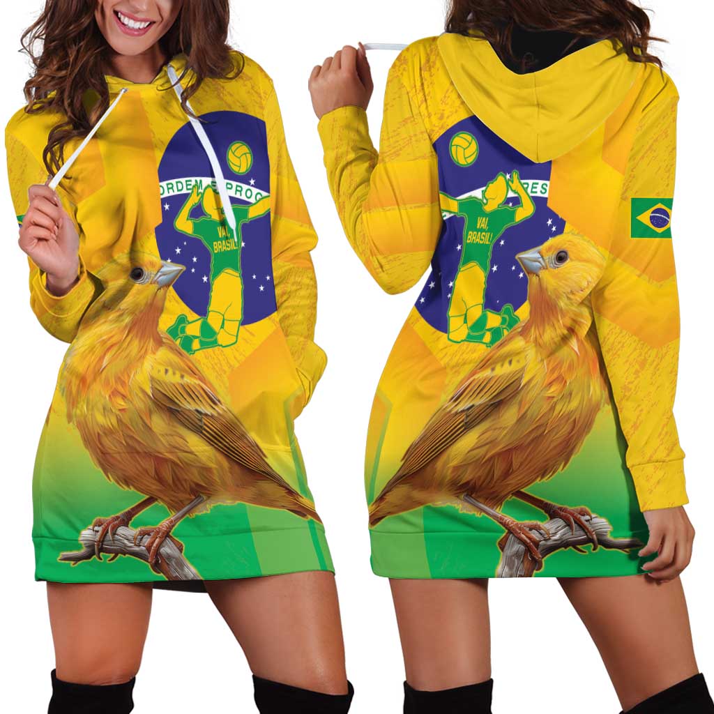 Brasil Volleyball Hoodie Dress Go Champions Canario-da-terra