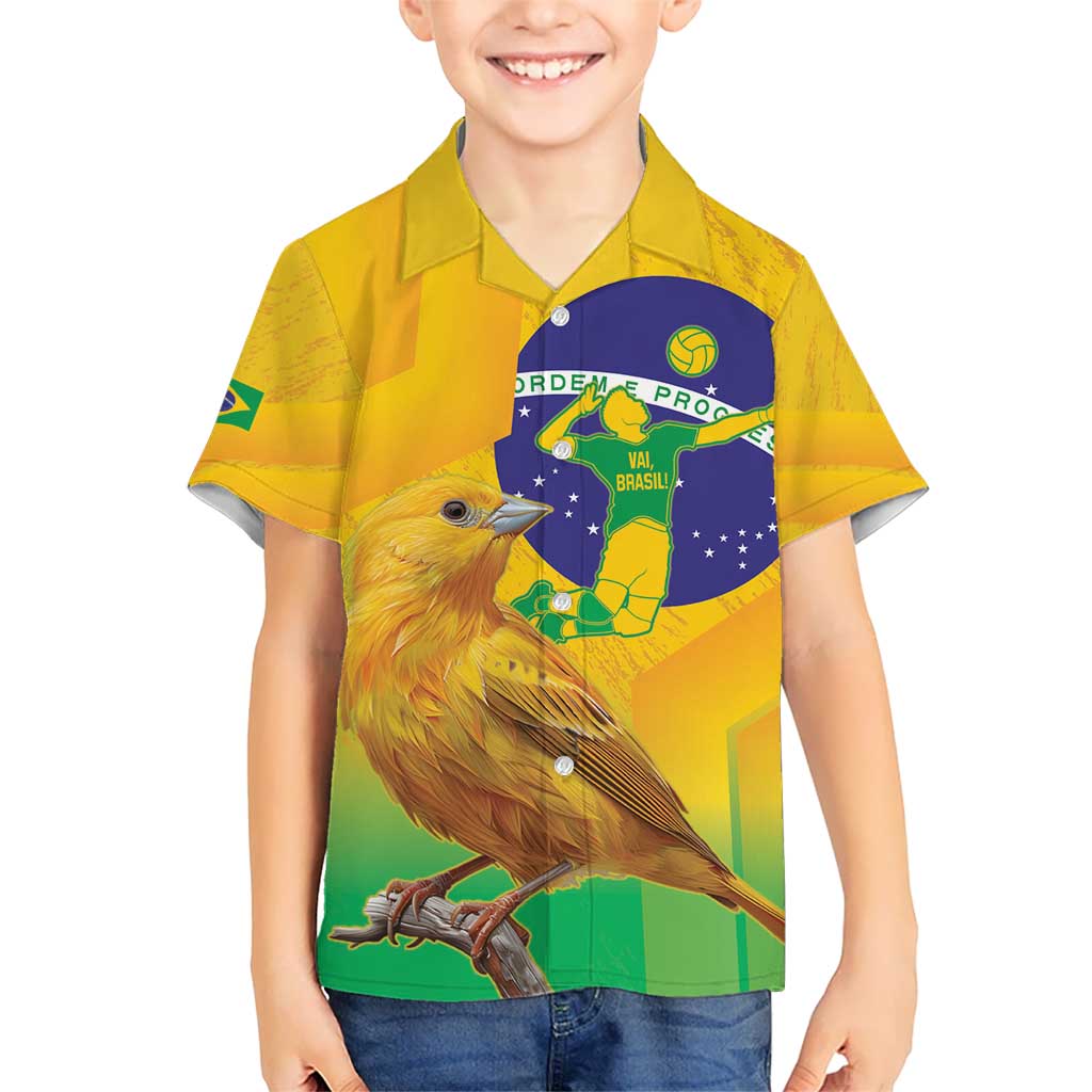 Brasil Volleyball Kid Hawaiian Shirt Go Champions Canario-da-terra