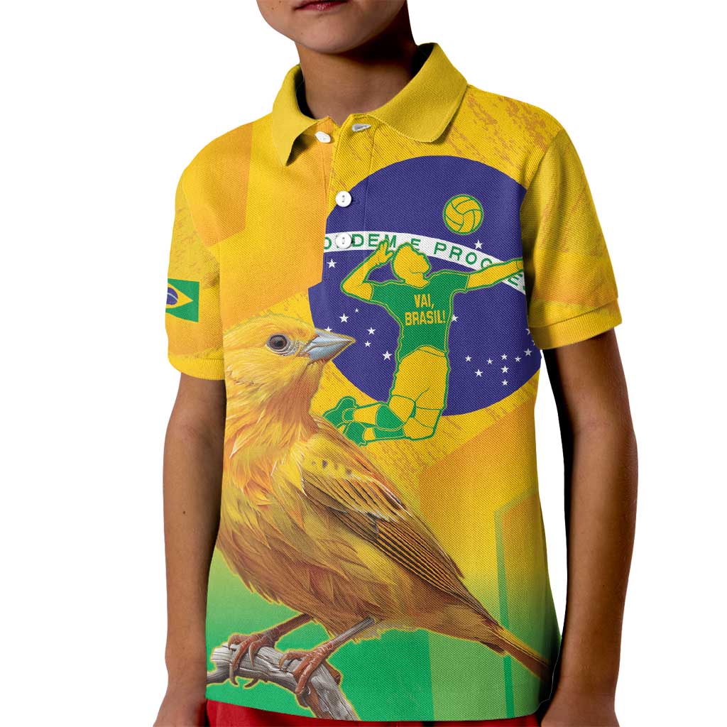 Brasil Volleyball Kid Polo Shirt Go Champions Canario-da-terra