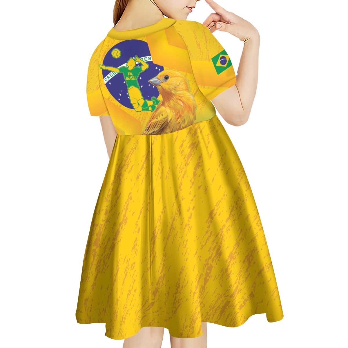 Brasil Volleyball Kid Short Sleeve Dress Go Champions Canario-da-terra