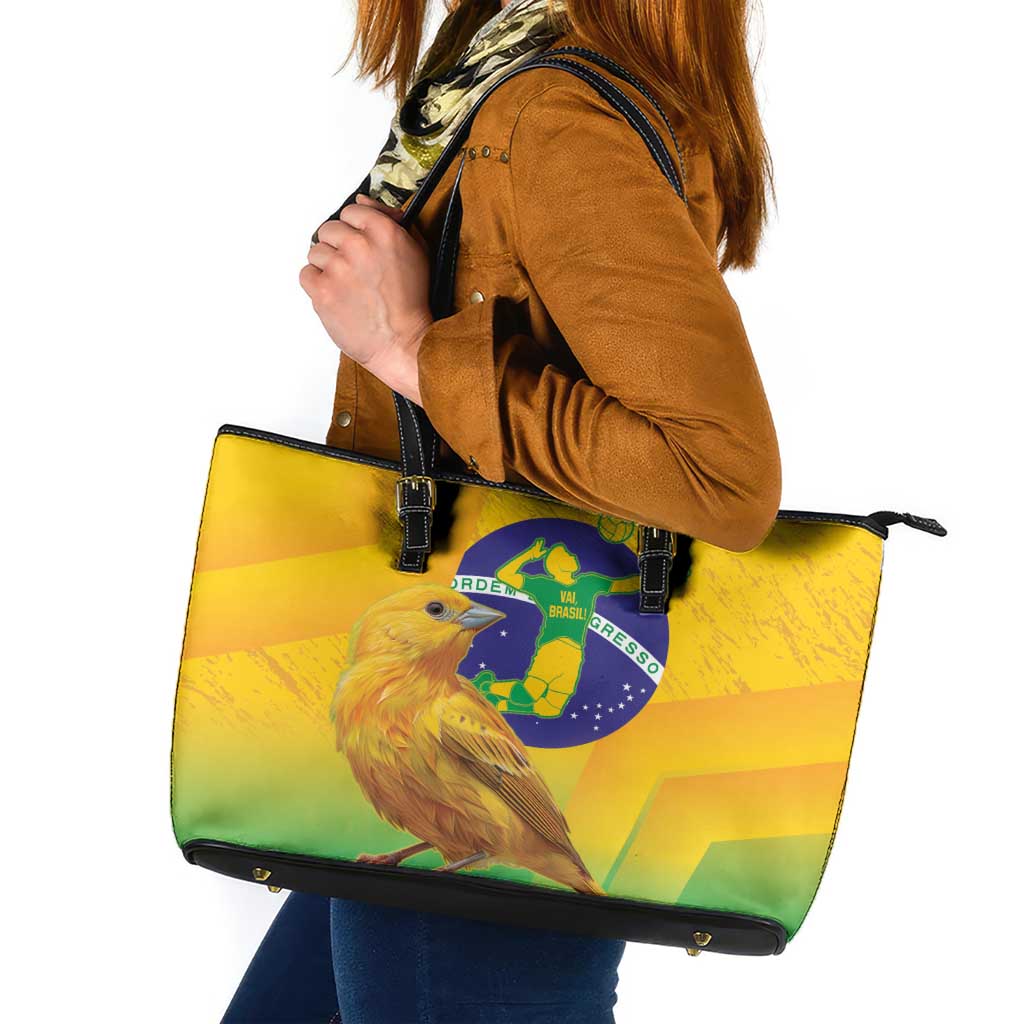 Brasil Volleyball Leather Tote Bag Go Champions Canario-da-terra