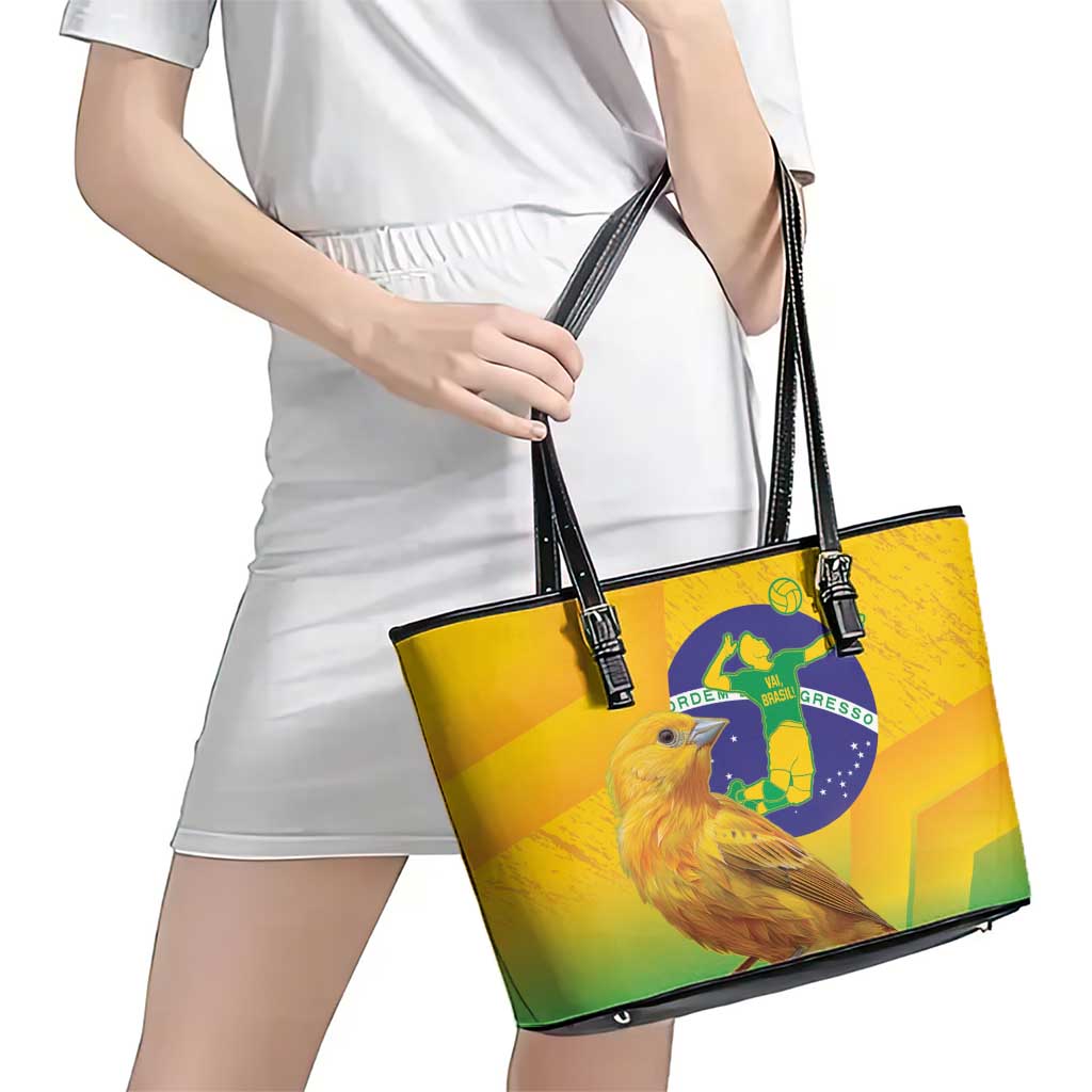 Brasil Volleyball Leather Tote Bag Go Champions Canario-da-terra