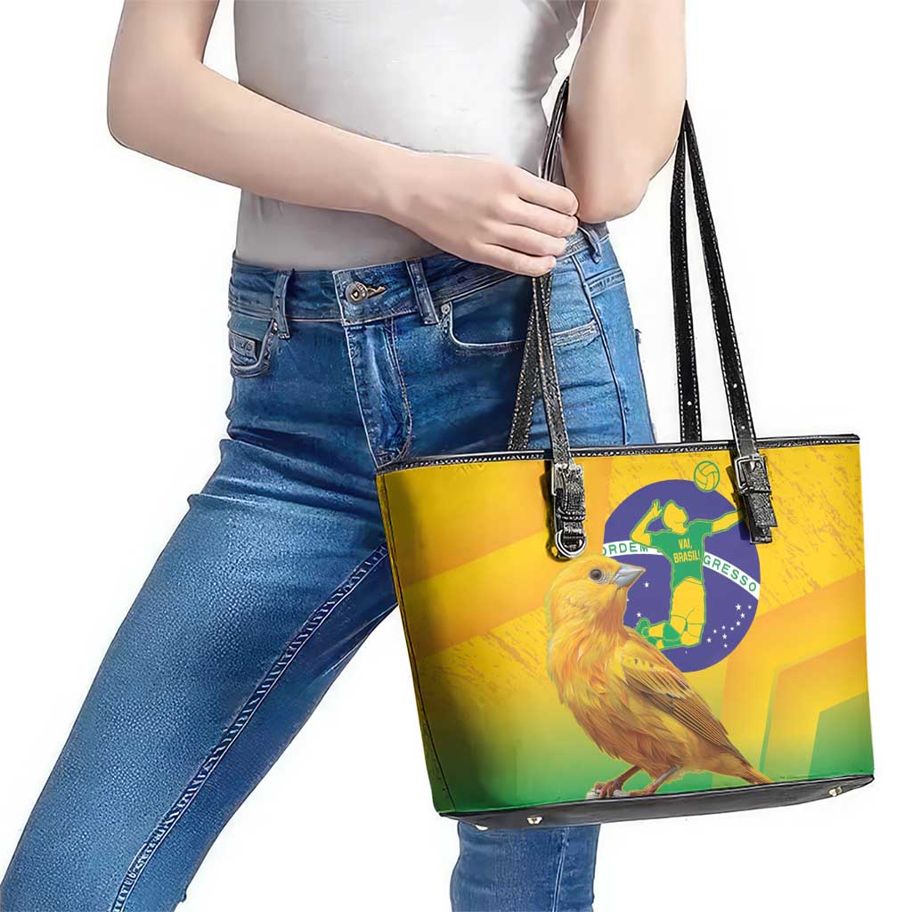 Brasil Volleyball Leather Tote Bag Go Champions Canario-da-terra