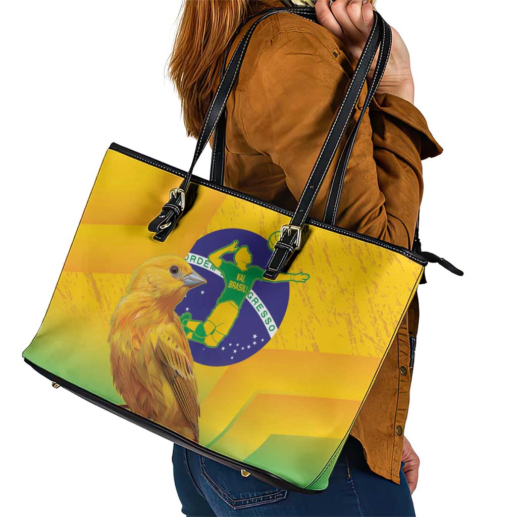 Brasil Volleyball Leather Tote Bag Go Champions Canario-da-terra