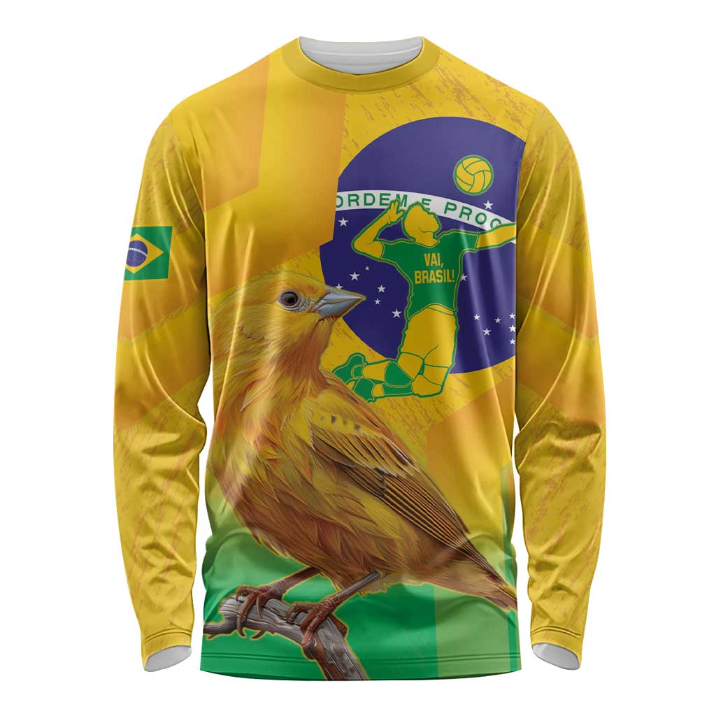 Brasil Volleyball Long Sleeve Shirt Go Champions Canario-da-terra