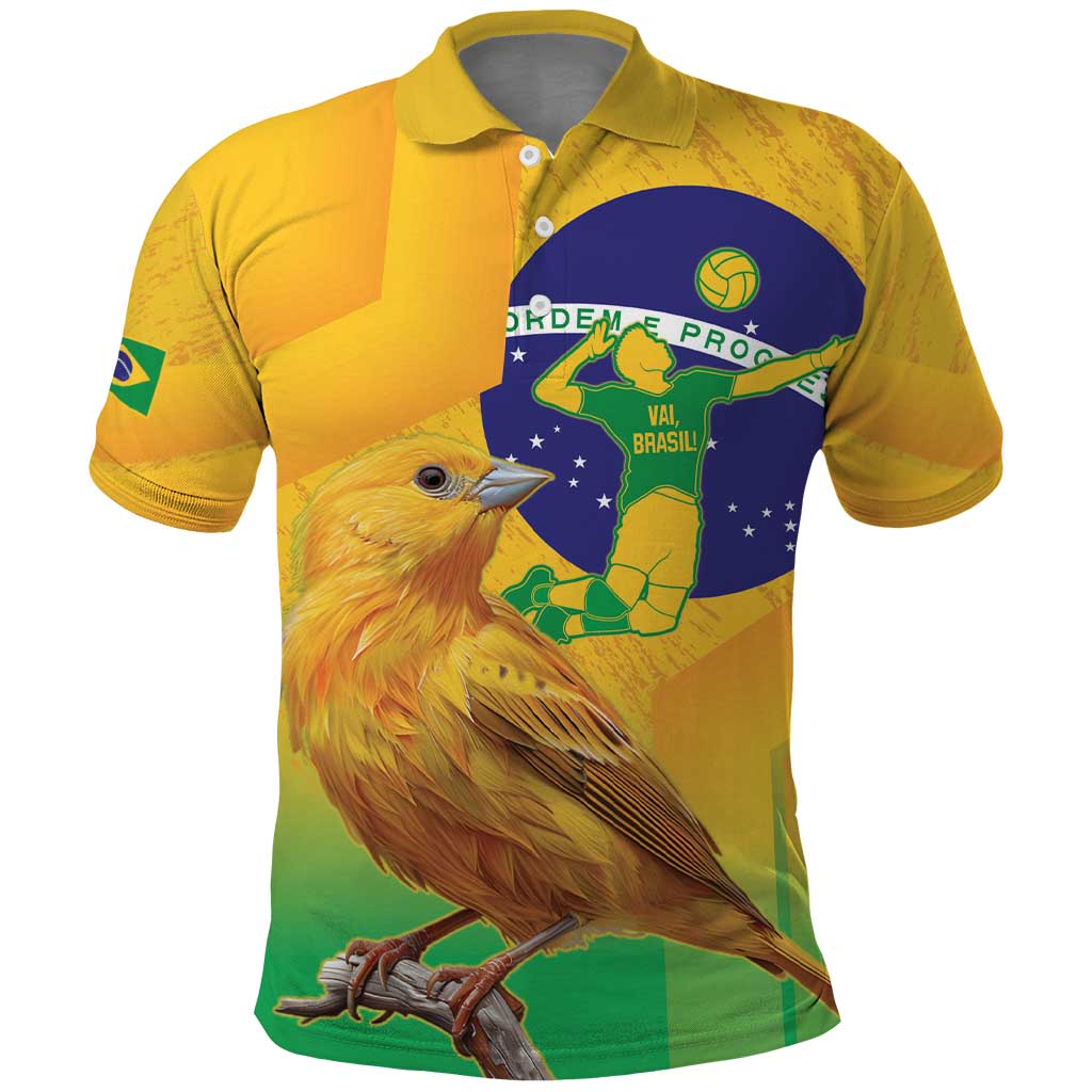 Brasil Volleyball Polo Shirt Go Champions Canario-da-terra