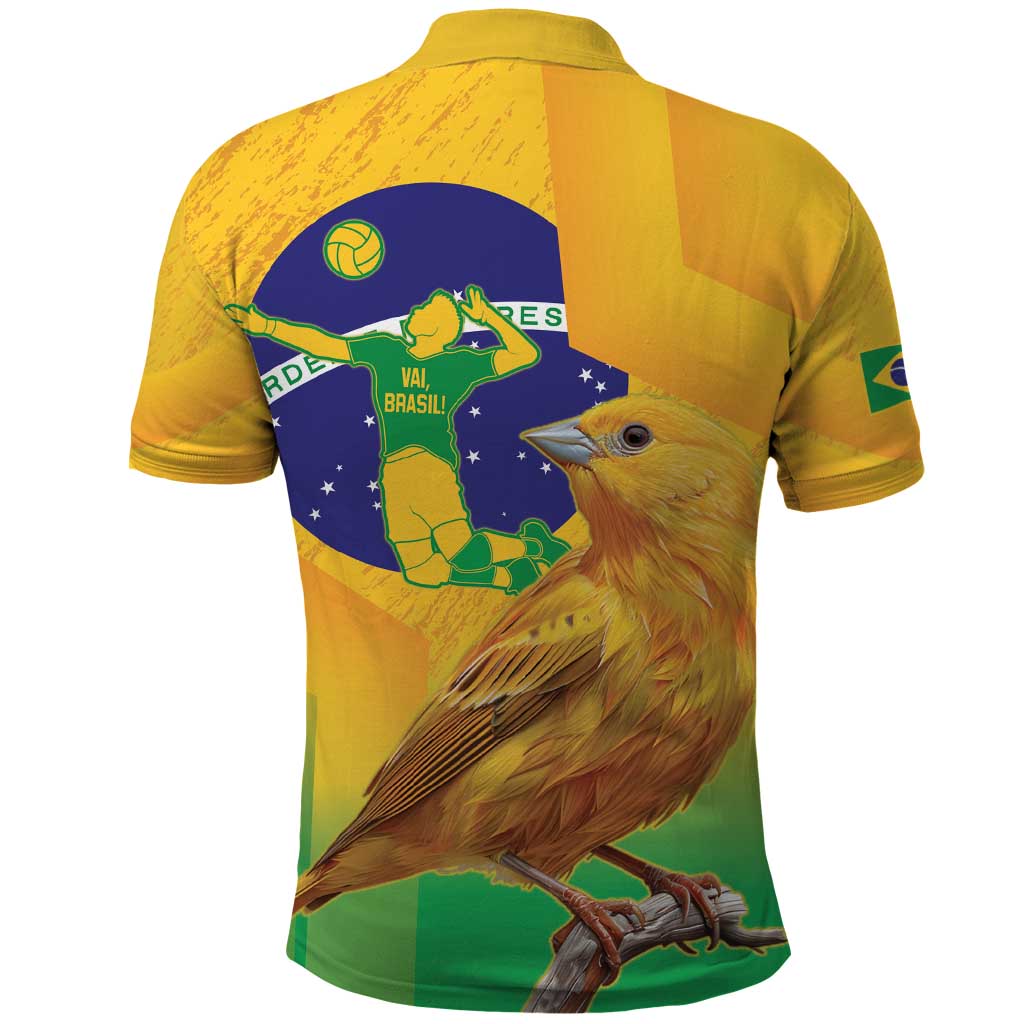Brasil Volleyball Polo Shirt Go Champions Canario-da-terra