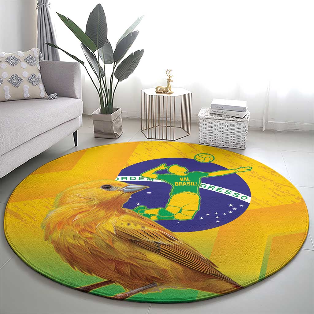 Brasil Volleyball Round Carpet Go Champions Canario-da-terra - Wonder Print Shop