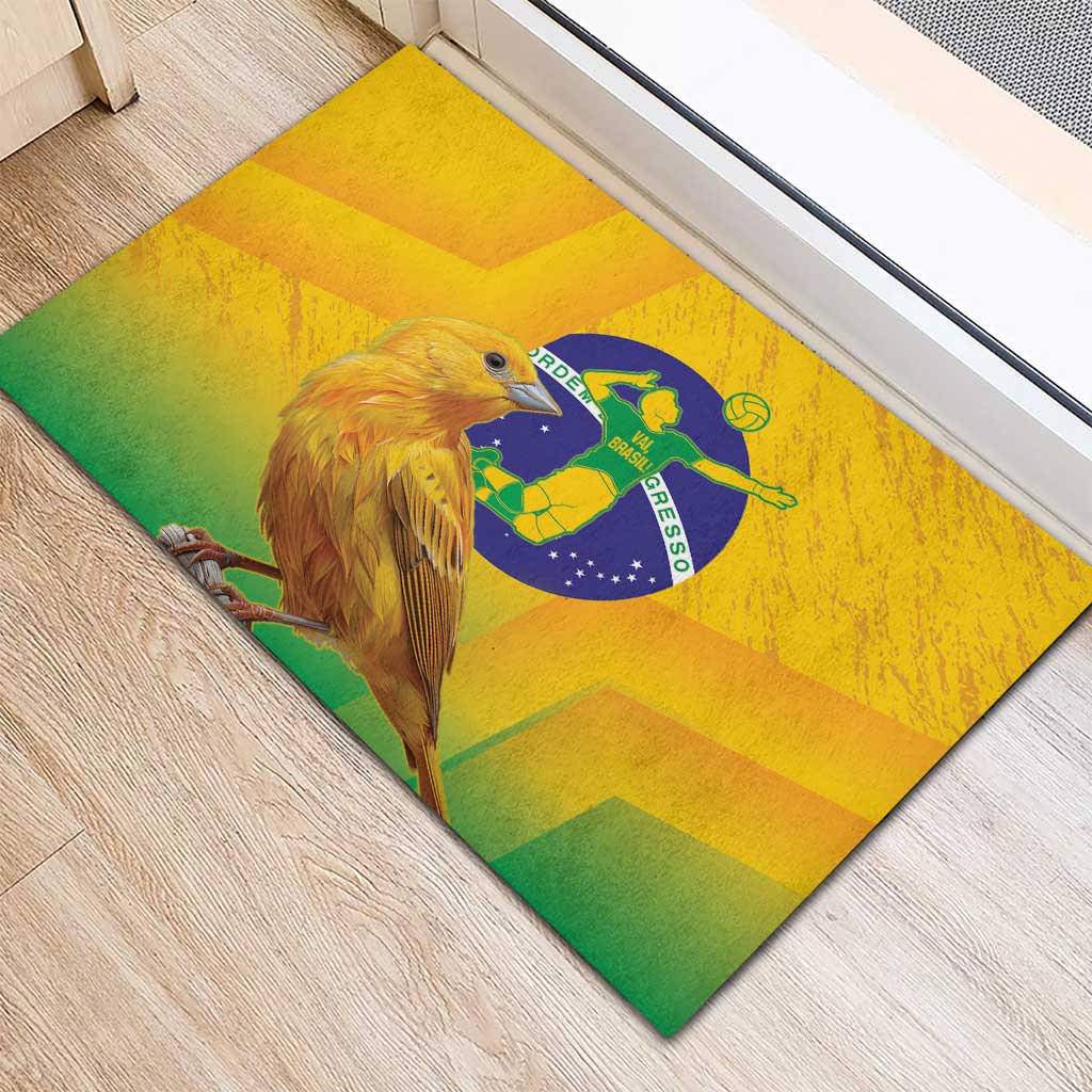 Brasil Volleyball Rubber Doormat Go Champions Canario-da-terra - Wonder Print Shop