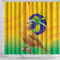 Brasil Volleyball Shower Curtain Go Champions Canario-da-terra - Wonder Print Shop