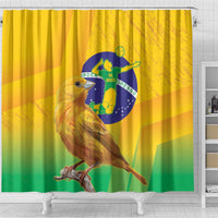 Brasil Volleyball Shower Curtain Go Champions Canario-da-terra - Wonder Print Shop