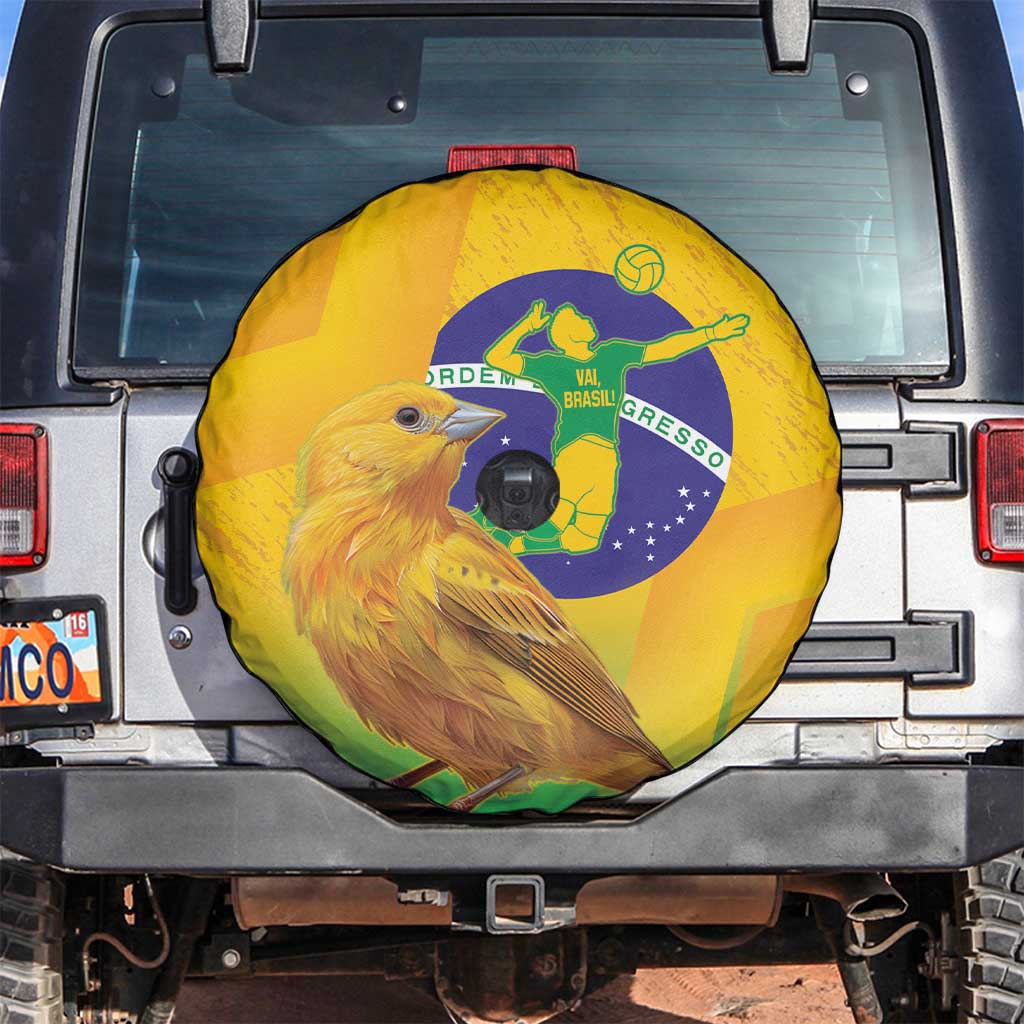 Brasil Volleyball Spare Tire Cover Go Champions Canario-da-terra - Wonder Print Shop