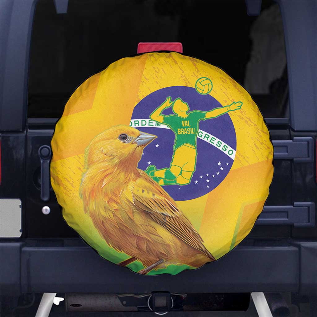 Brasil Volleyball Spare Tire Cover Go Champions Canario-da-terra - Wonder Print Shop