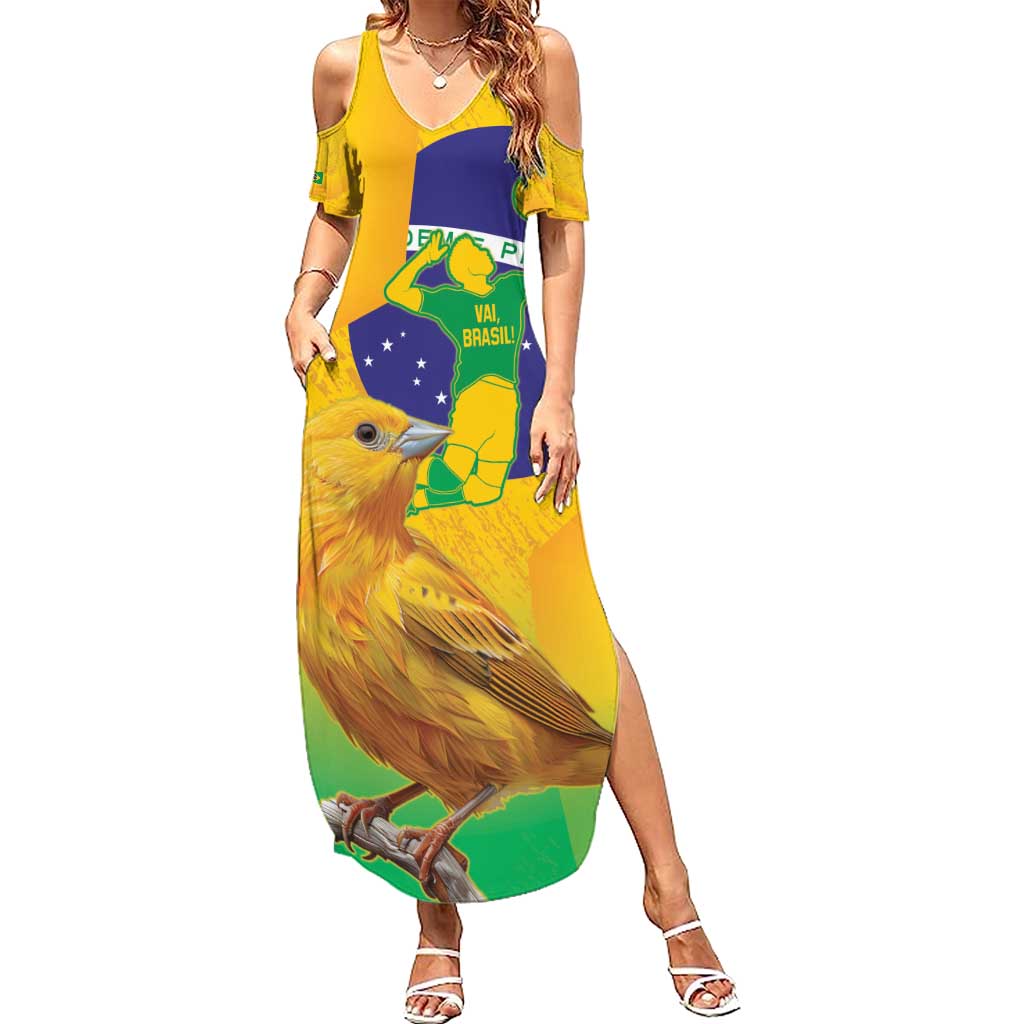 Brasil Volleyball Summer Maxi Dress Go Champions Canario-da-terra - Wonder Print Shop
