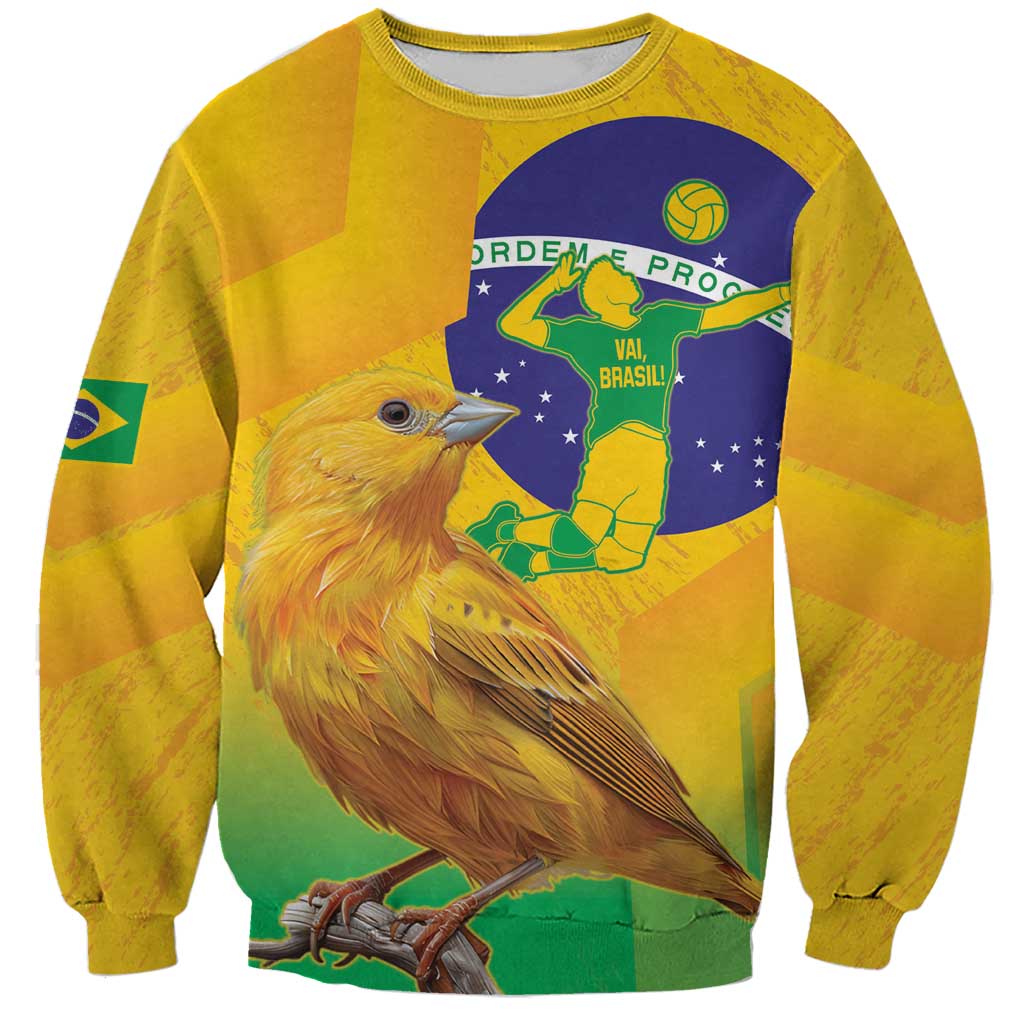 Brasil Volleyball Sweatshirt Go Champions Canario-da-terra - Wonder Print Shop