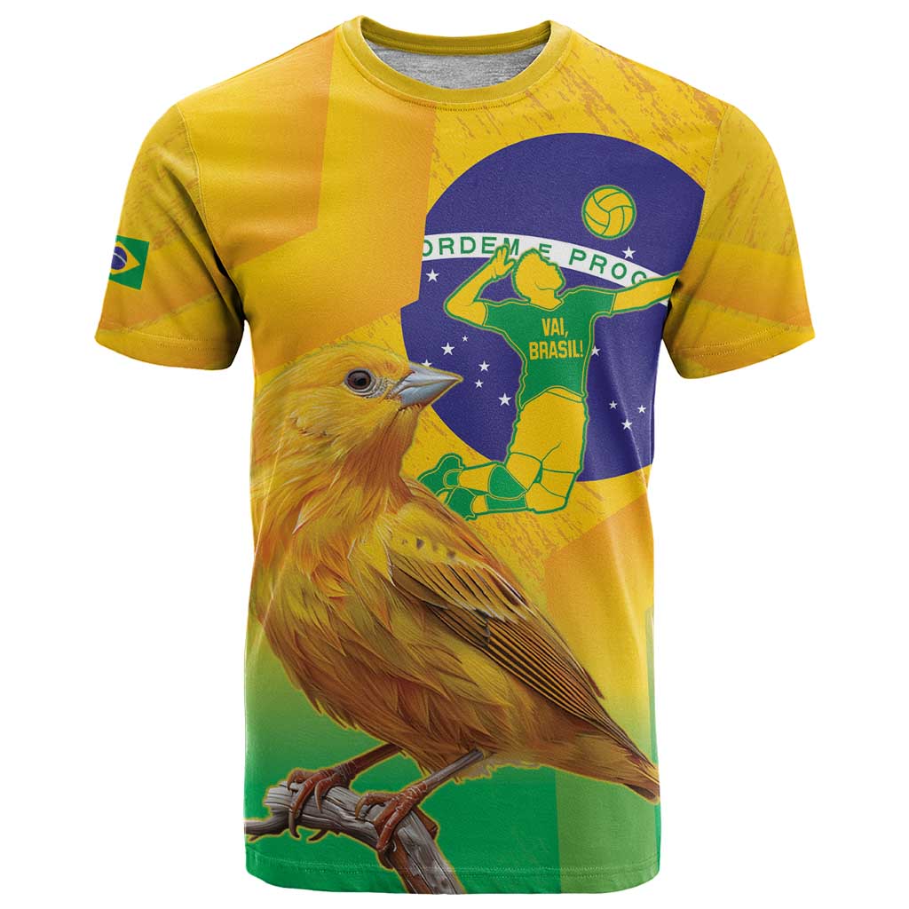 Brasil Volleyball T Shirt Go Champions Canario-da-terra - Wonder Print Shop