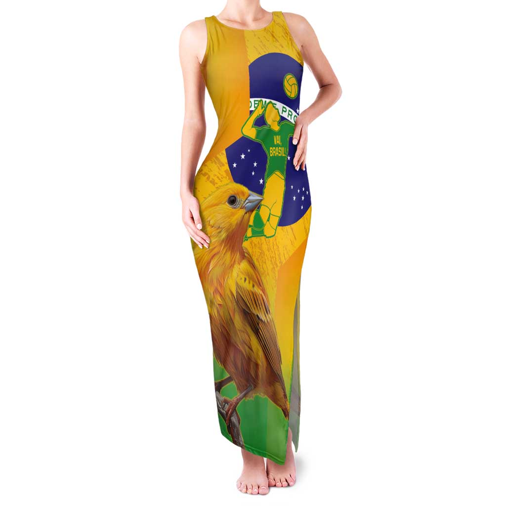 Brasil Volleyball Tank Maxi Dress Go Champions Canario-da-terra - Wonder Print Shop