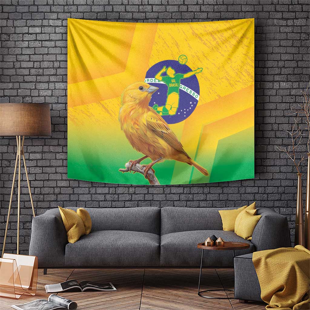 Brasil Volleyball Tapestry Go Champions Canario-da-terra - Wonder Print Shop