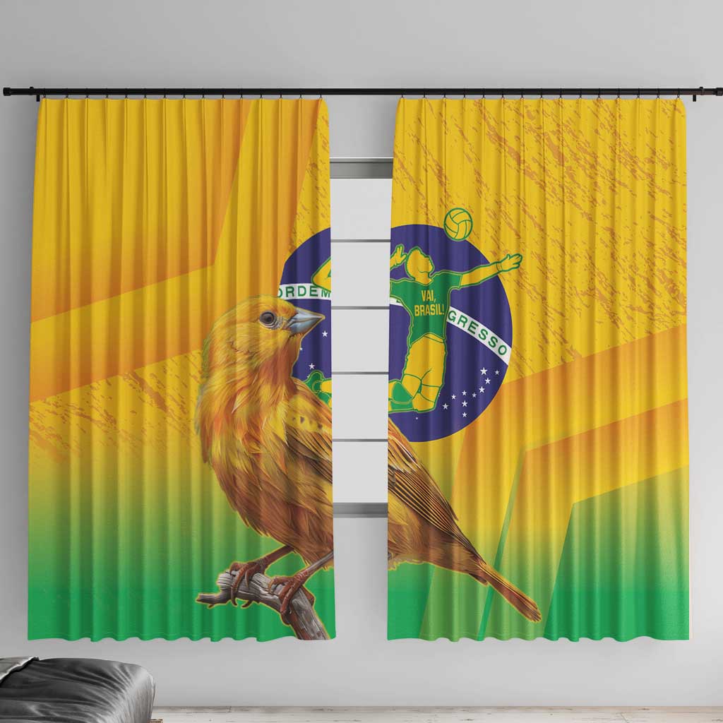 Brasil Volleyball Window Curtain Go Champions Canario-da-terra - Wonder Print Shop