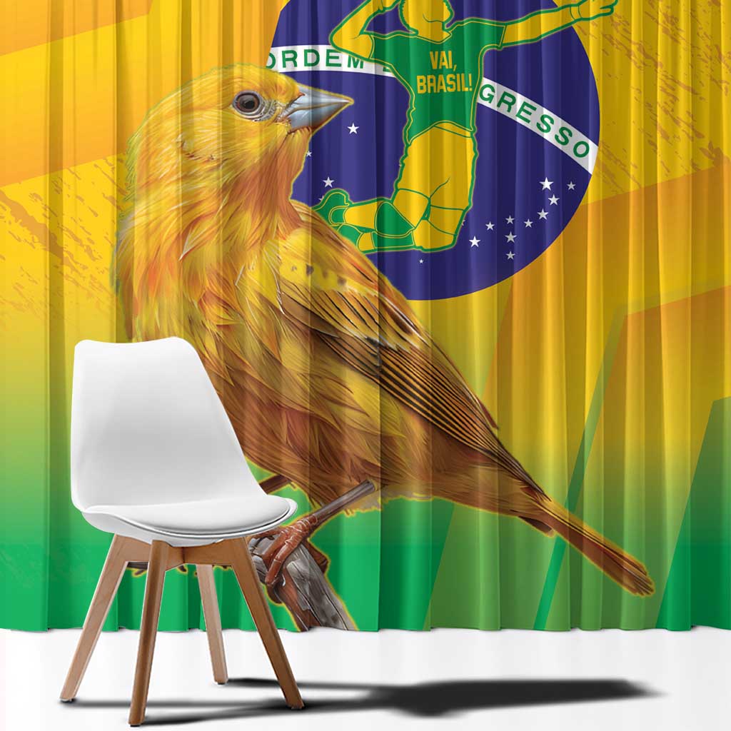 Brasil Volleyball Window Curtain Go Champions Canario-da-terra - Wonder Print Shop