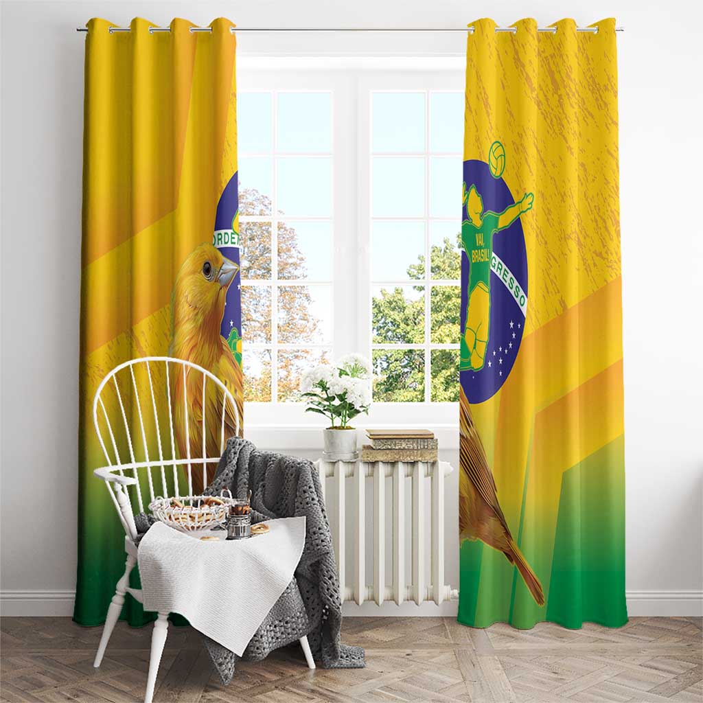 Brasil Volleyball Window Curtain Go Champions Canario-da-terra - Wonder Print Shop