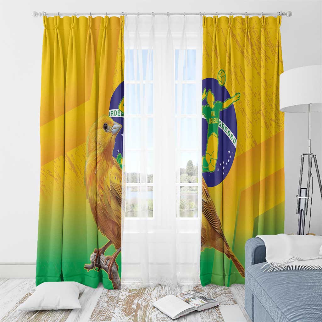 Brasil Volleyball Window Curtain Go Champions Canario-da-terra - Wonder Print Shop