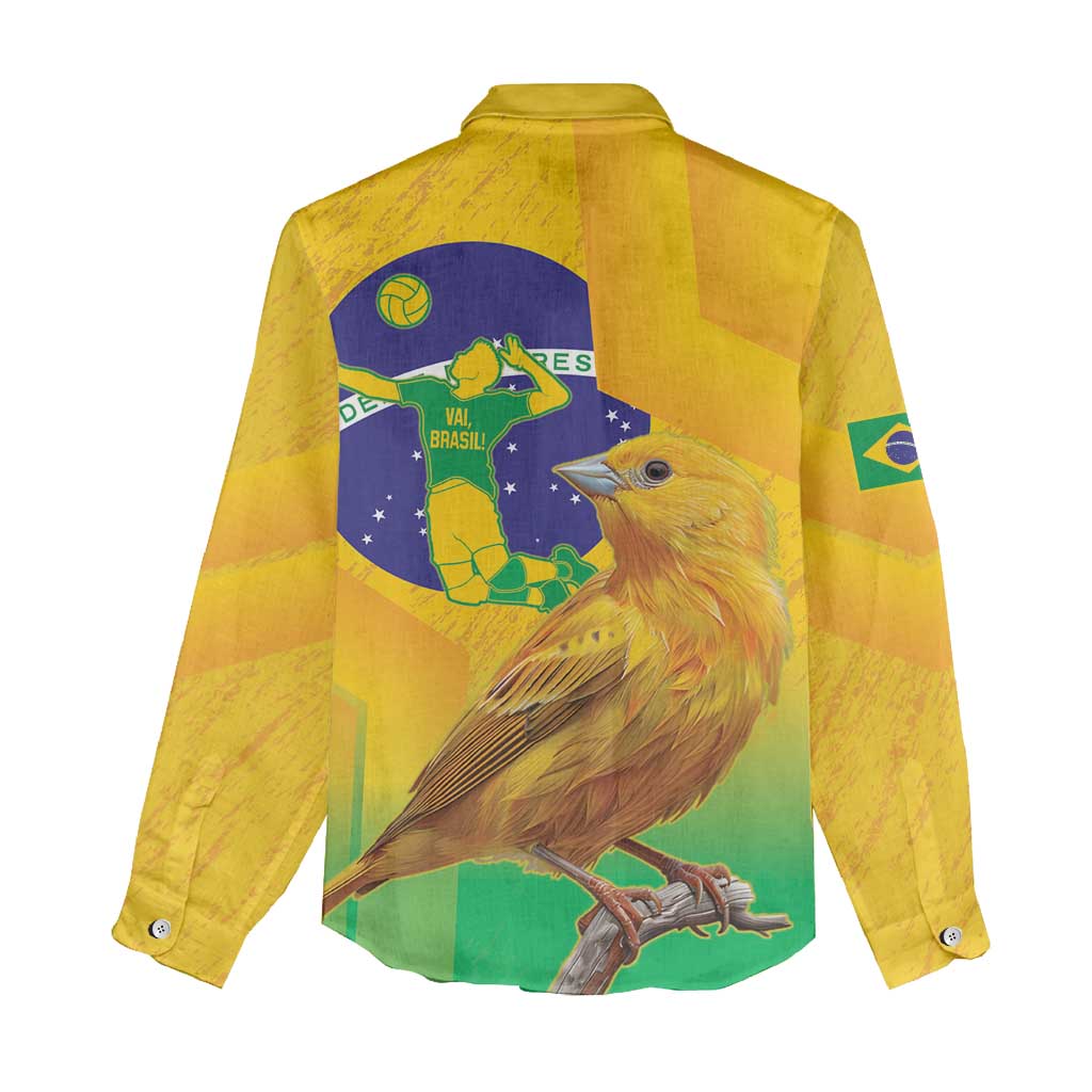 Brasil Volleyball Women Casual Shirt Go Champions Canario-da-terra - Wonder Print Shop