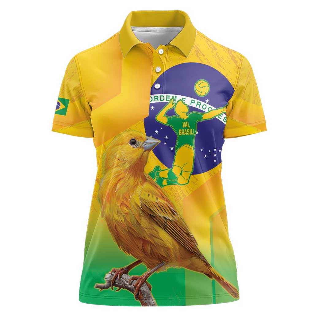 Brasil Volleyball Women Polo Shirt Go Champions Canario-da-terra - Wonder Print Shop