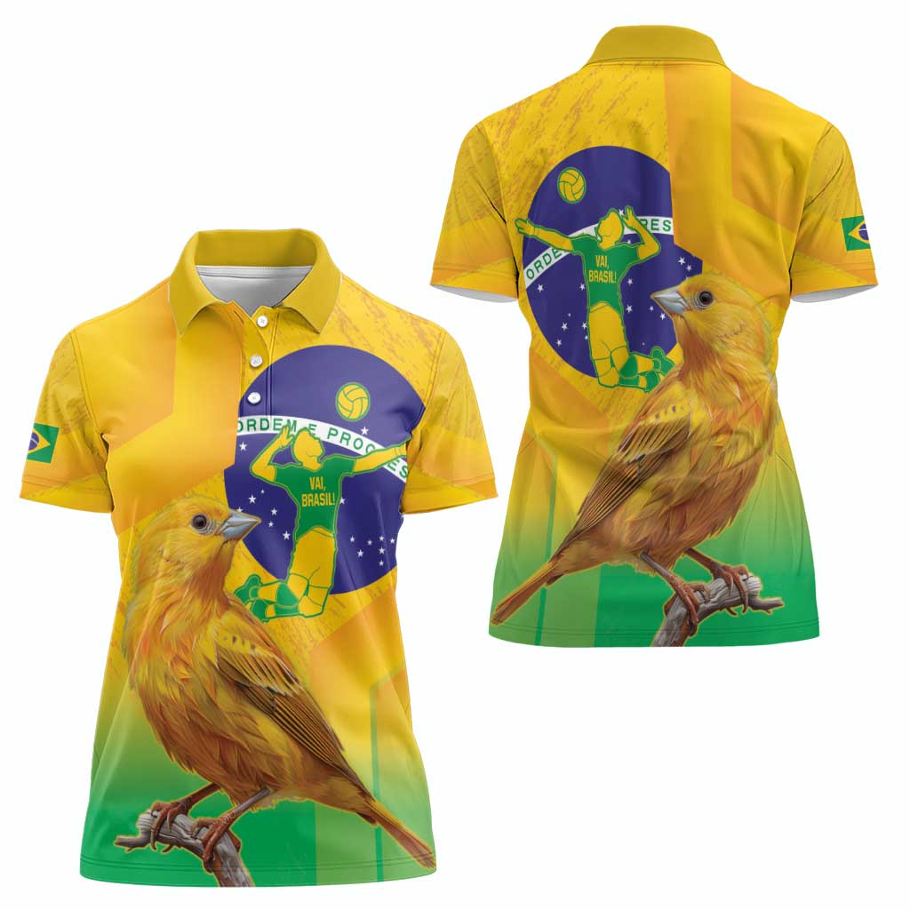 Brasil Volleyball Women Polo Shirt Go Champions Canario-da-terra - Wonder Print Shop