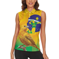Brasil Volleyball Women Sleeveless Polo Shirt Go Champions Canario-da-terra - Wonder Print Shop