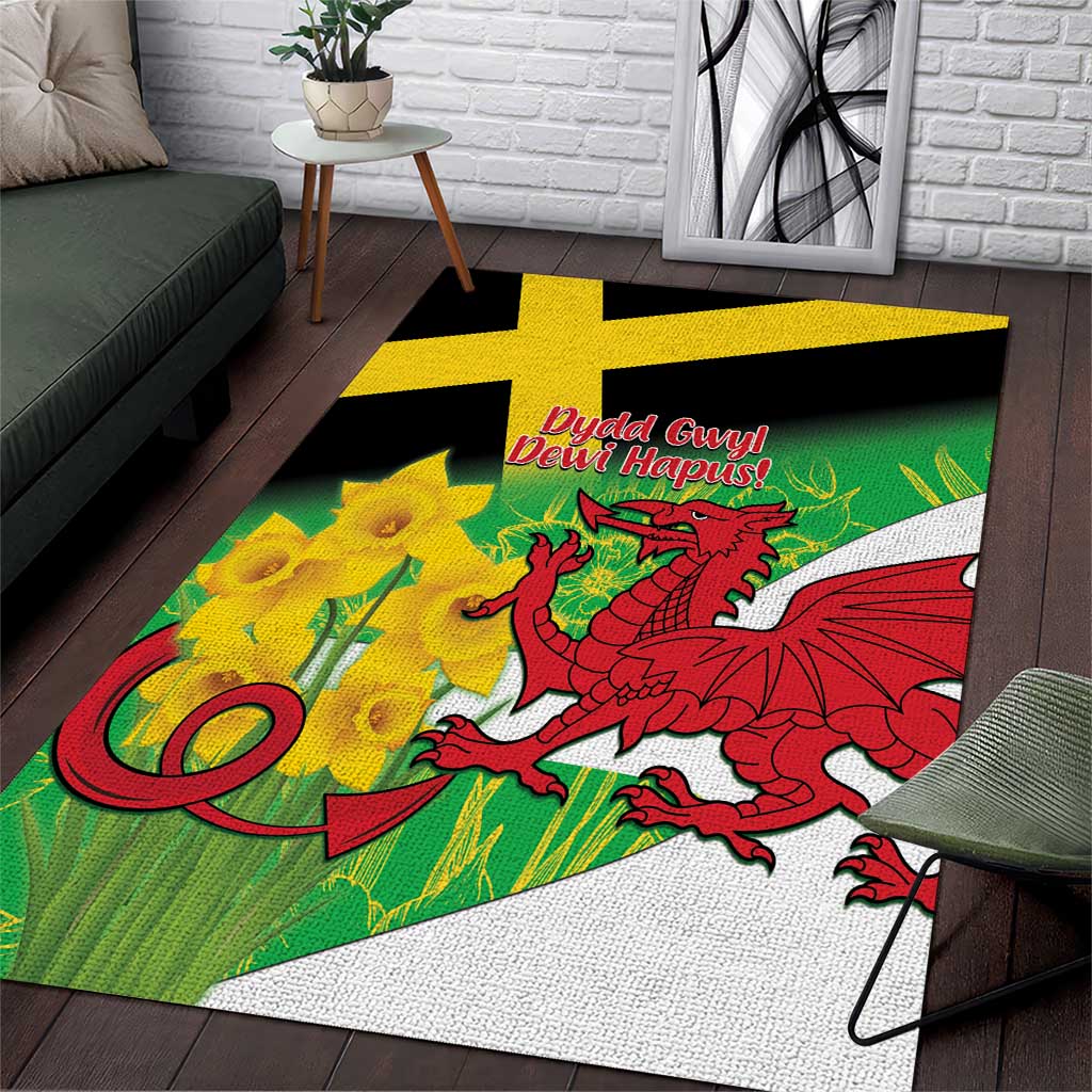 Wales Saint David's Day Area Rug Welsh Dragon Dydd Gwyl Dewi Hapus!