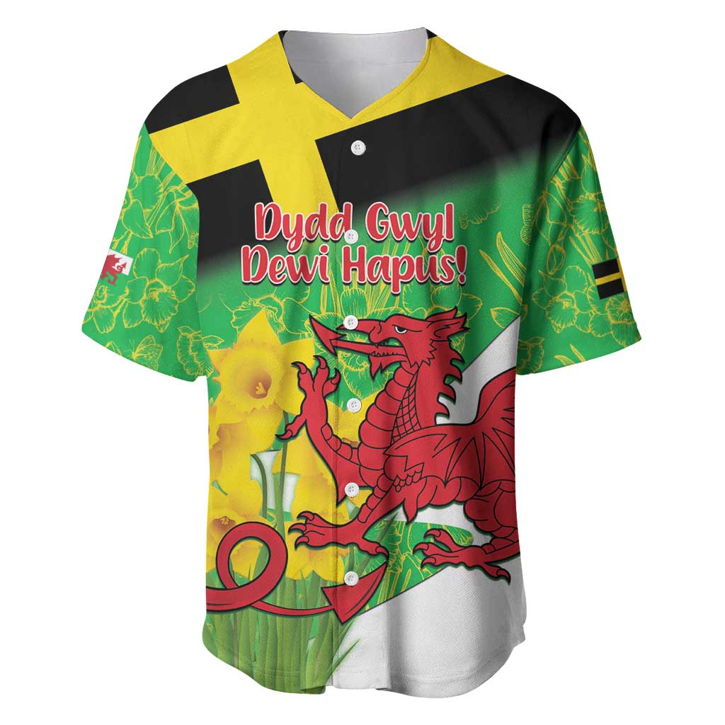 Wales Saint David's Day Baseball Jersey Welsh Dragon Dydd Gwyl Dewi Hapus!